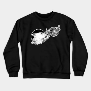 Bulldog Dream of Peanut Butter - White Outline Design Crewneck Sweatshirt